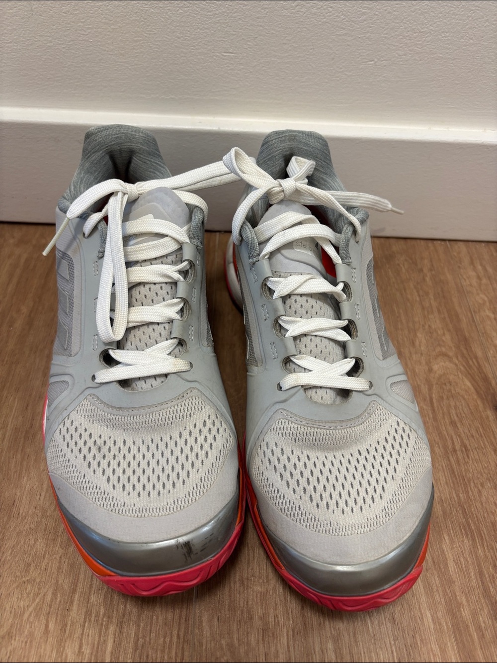 Adidas by Stella McCartney Women's Athletic Shoes - Light Gray with Pink Accent